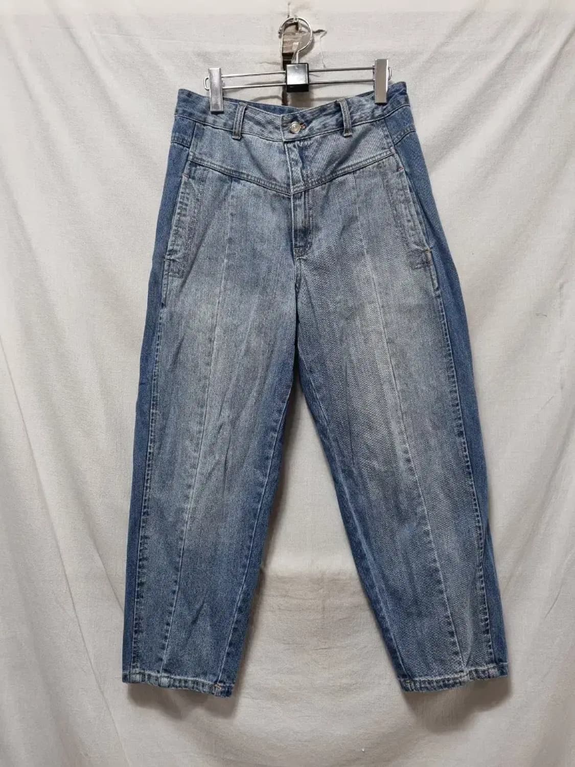 도호 데님 배색 와이드 팬츠 S 상품이미지1