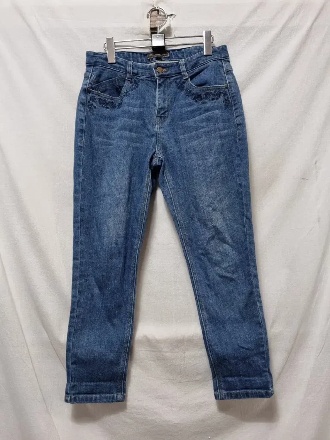 썰스데이 플라워 자수 데님 청바지 상품이미지1