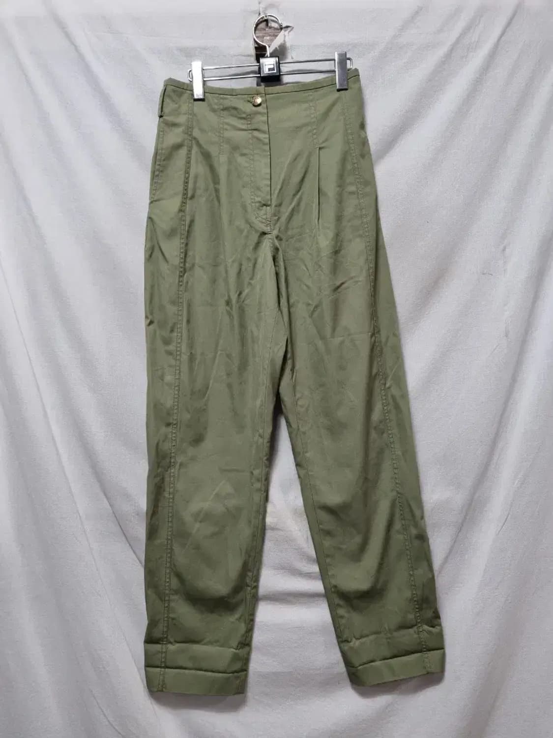 산드로 올리브 하이웨스트 면바지 38 상품이미지1