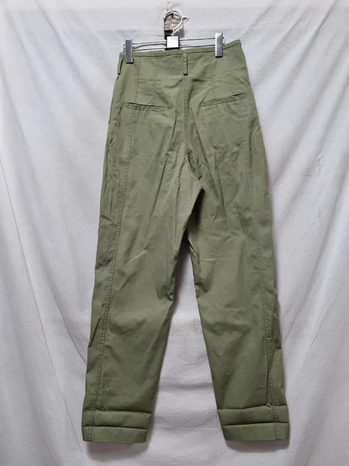 산드로 올리브 하이웨스트 면바지 38 상품이미지2