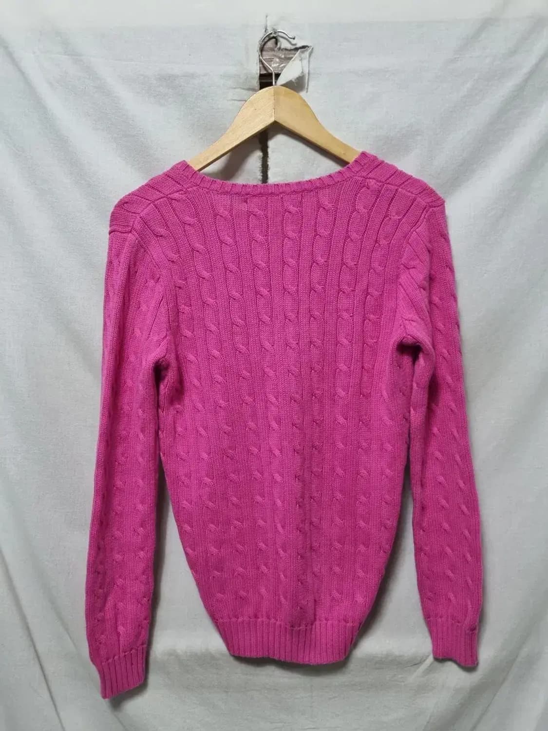폴로 랄프로렌 핑크 케이블 브이넥 니트 M 상품이미지2