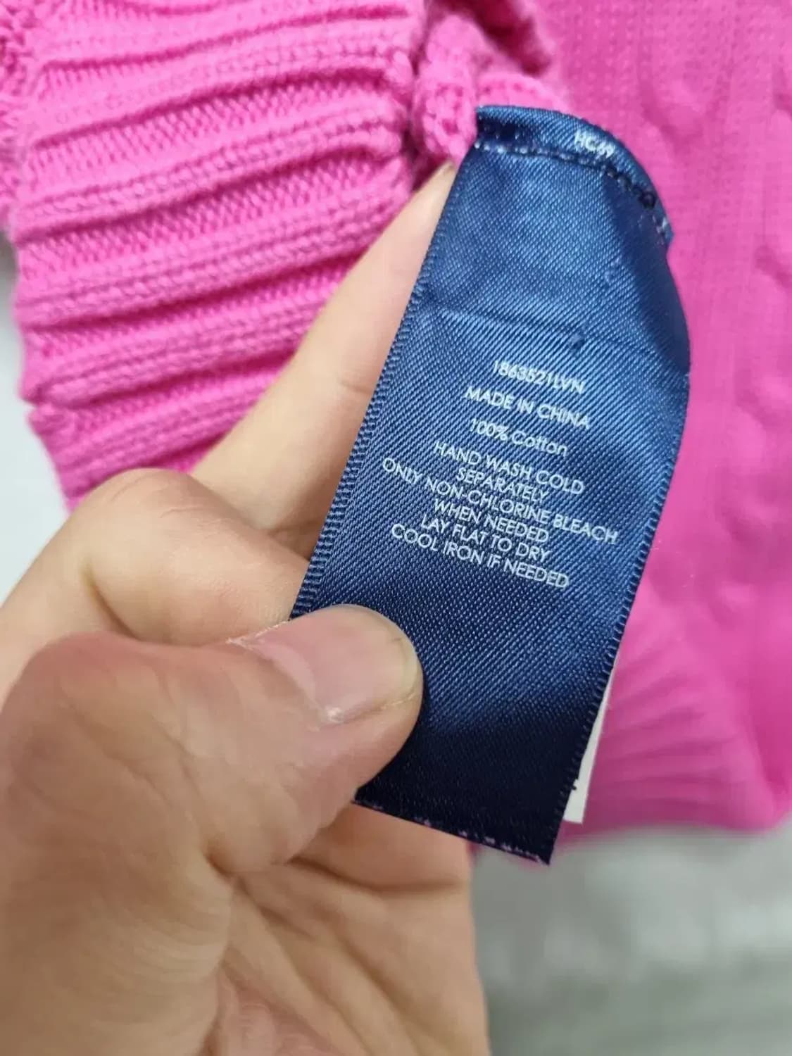 폴로 랄프로렌 핑크 케이블 브이넥 니트 M 상품이미지5