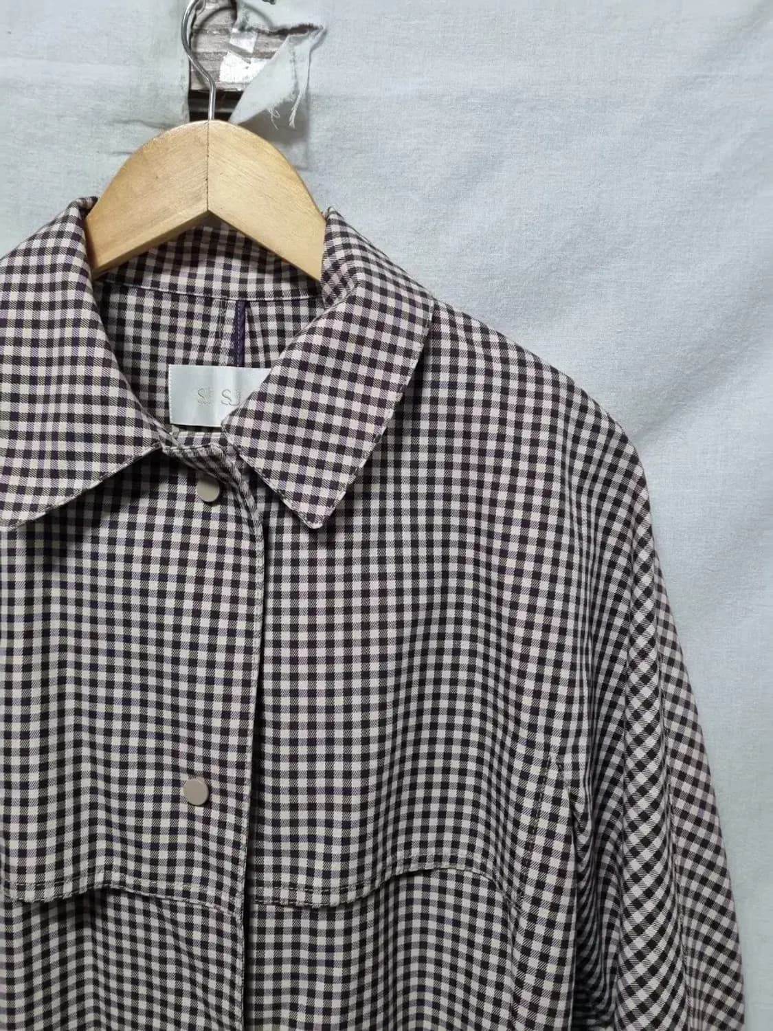 SJSJ 체크 트렌치코트 자켓 85 상품이미지3