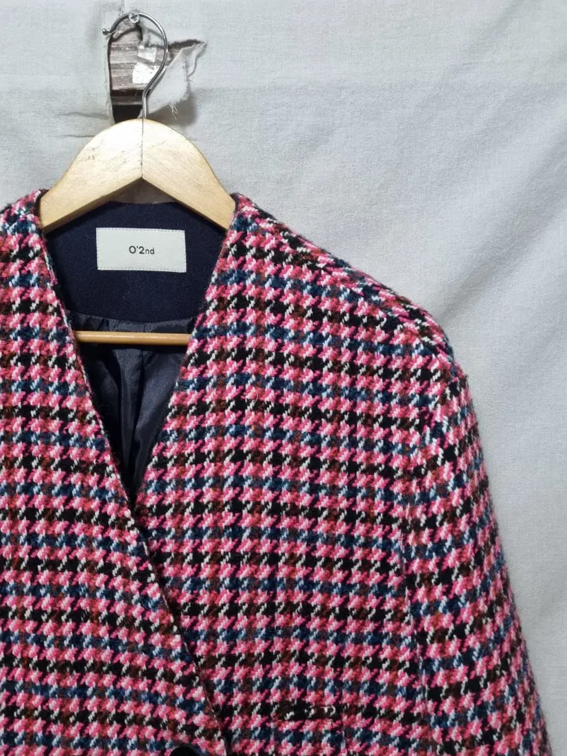 오즈세컨 체크 니트 자켓 85~90 상품이미지3