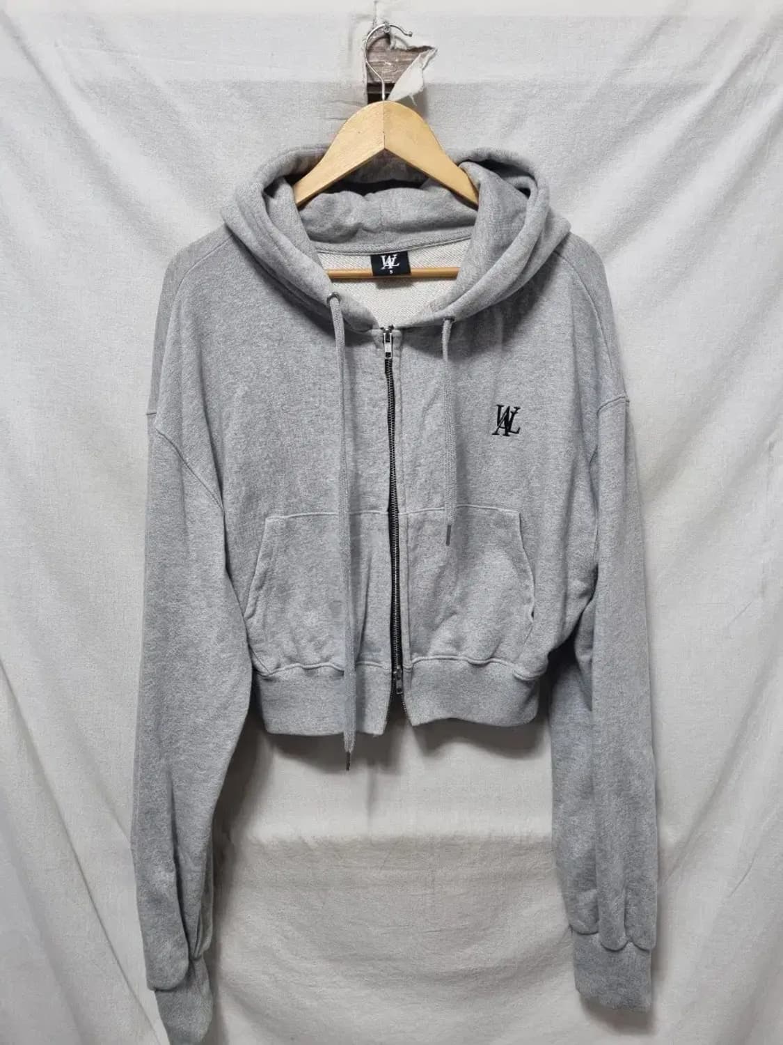 우알롱 크롭 후드 집업 S 상품이미지1