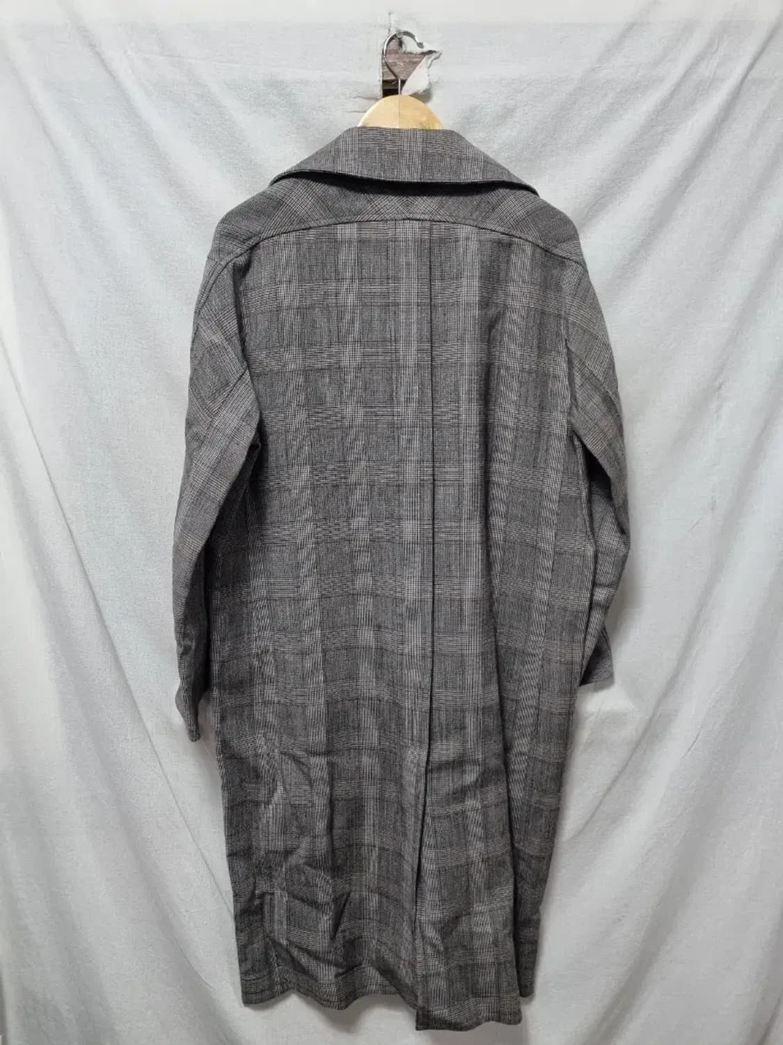 시스템 체크 롱 코트 자켓 M 상품이미지2