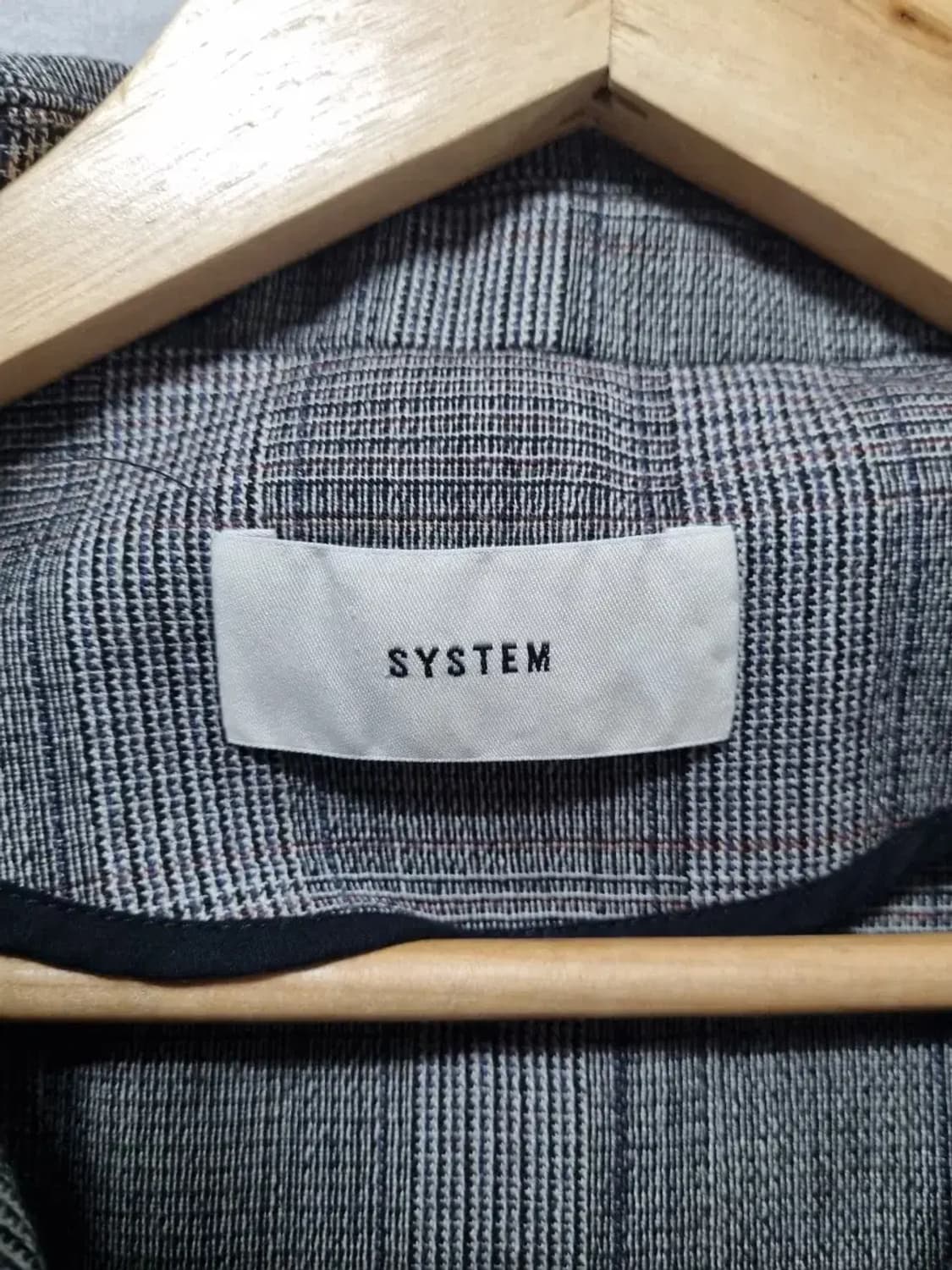 시스템 체크 롱 코트 자켓 M 상품이미지4