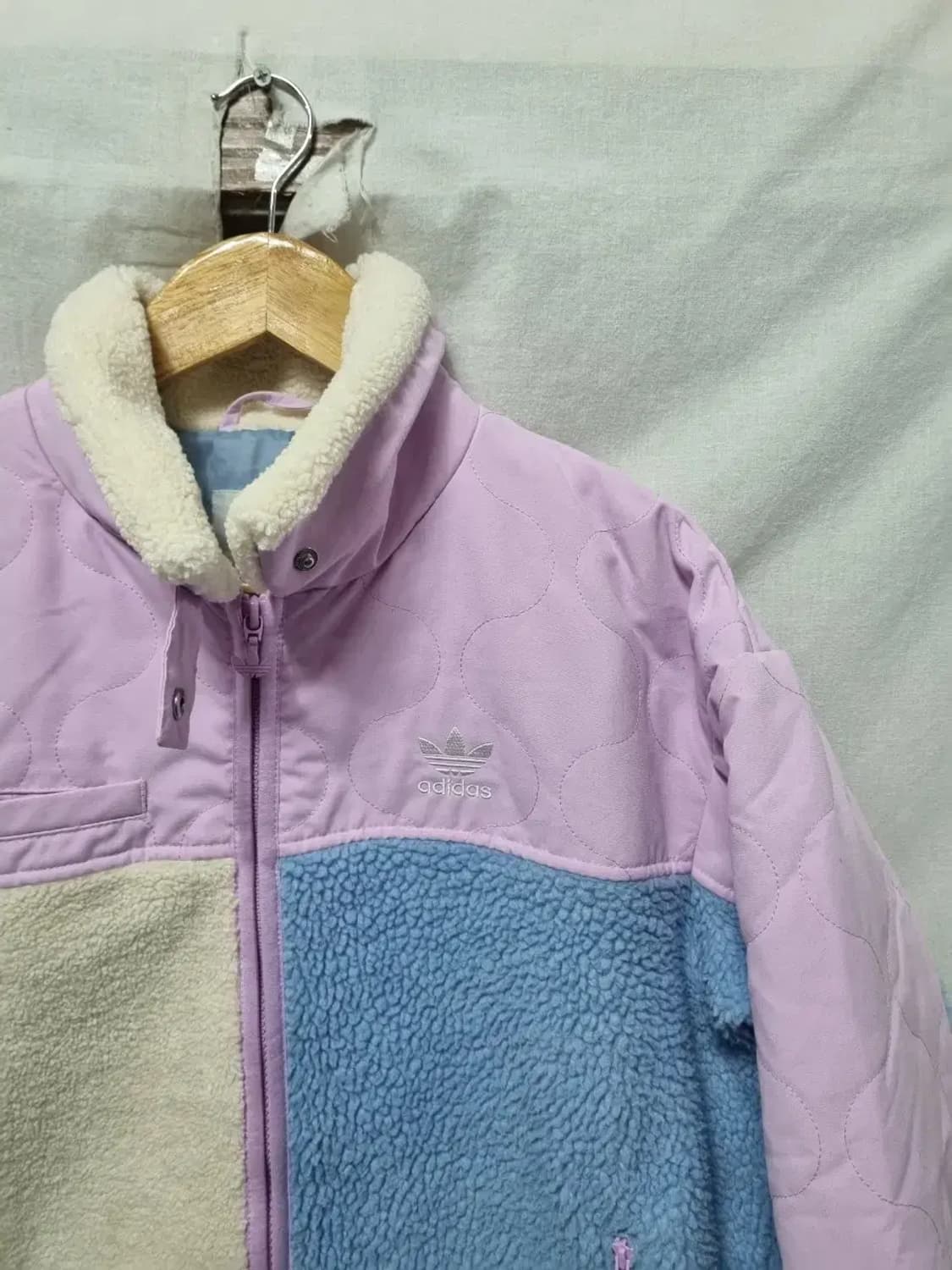 아디다스 뽀글이 배색 자켓 S 상품이미지3