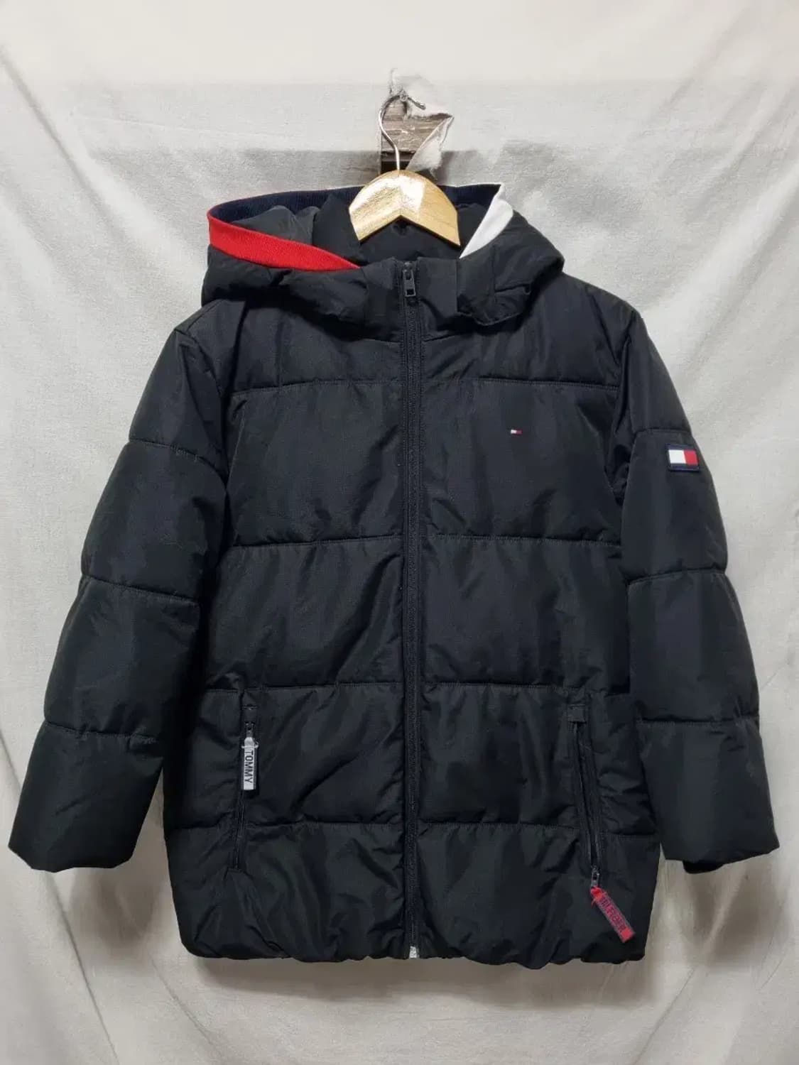 타미힐피거 블랙 후드 패딩 점퍼 95 상품이미지1