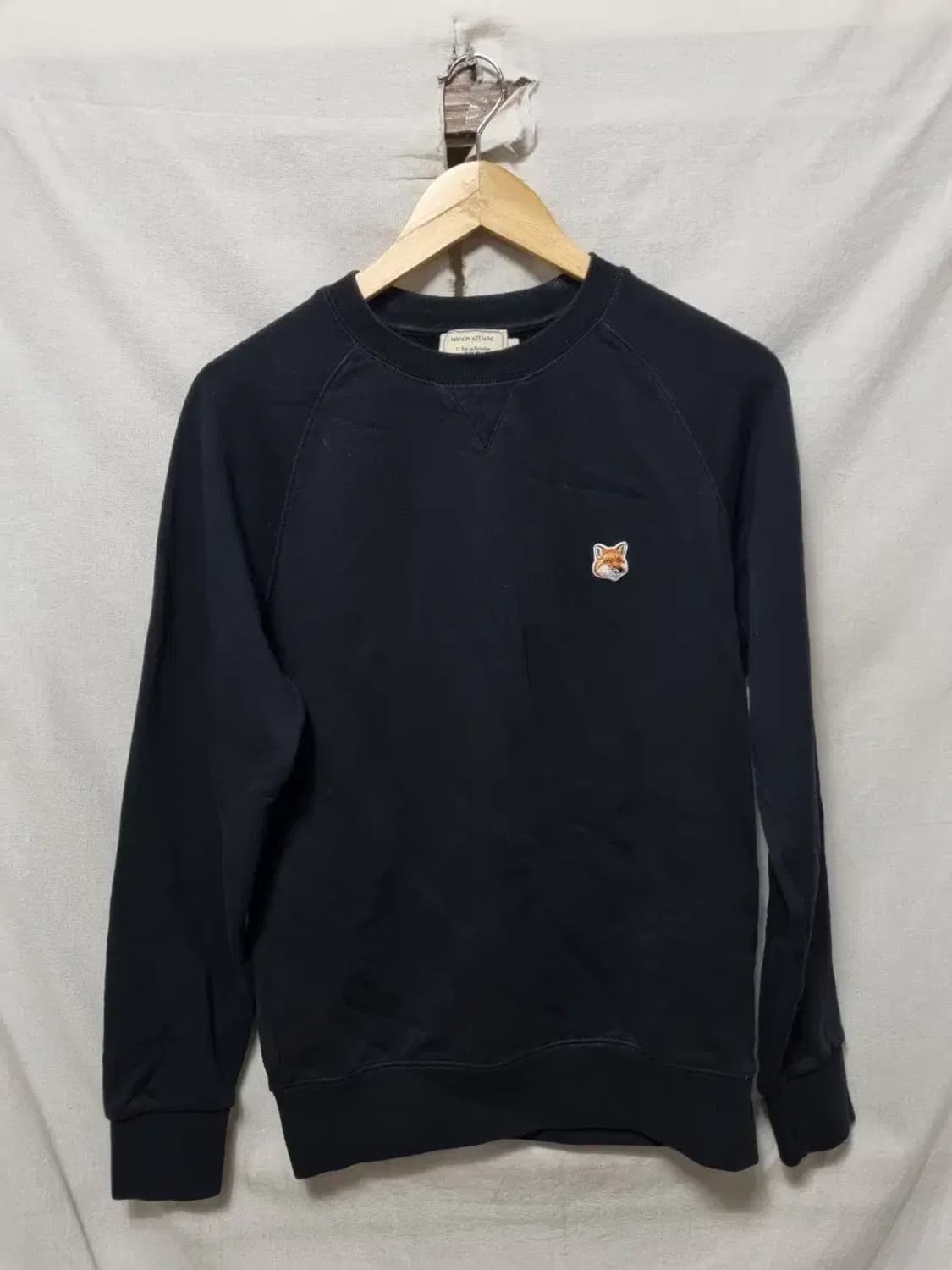 메종키츠네 폭스 헤드 블랙 맨투맨 S 상품이미지1