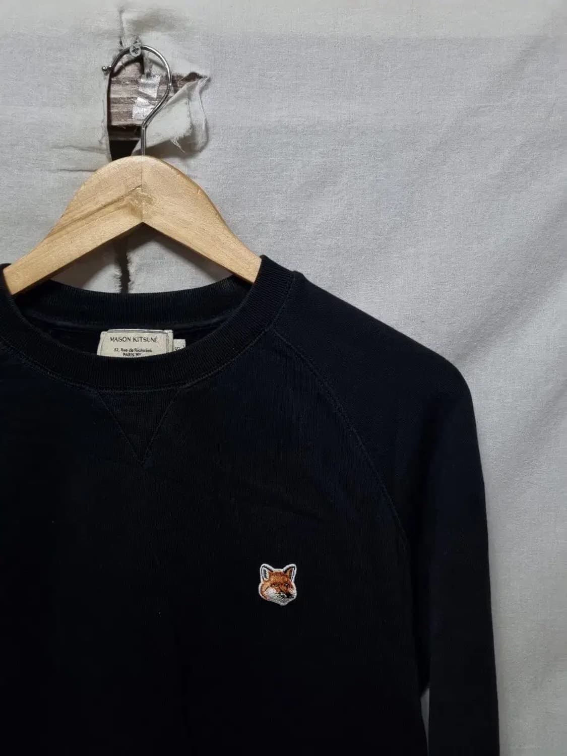 메종키츠네 폭스 헤드 블랙 맨투맨 S 상품이미지3