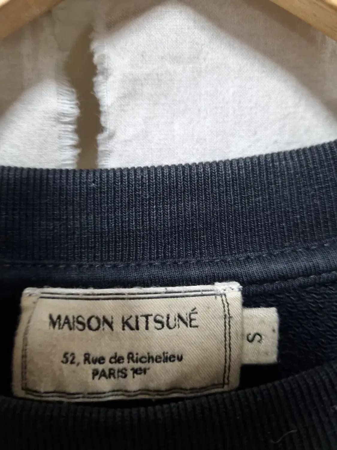메종키츠네 폭스 헤드 블랙 맨투맨 S 상품이미지4