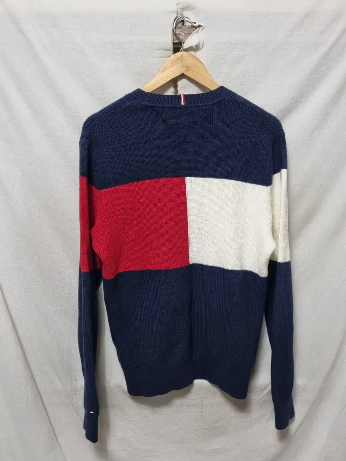 타미힐피거 삼색 컬러 블록 니트 M 상품이미지2
