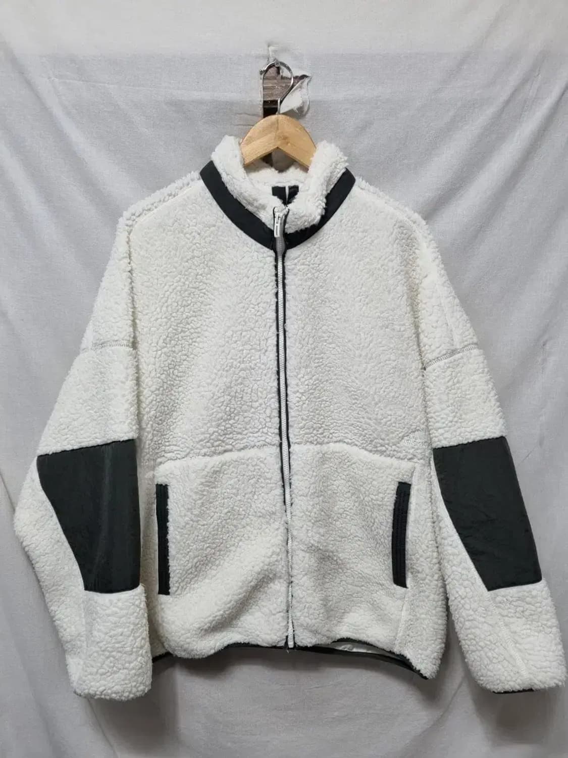 화이트 뽀글이 플리스 집업 자켓 2XL 상품이미지1