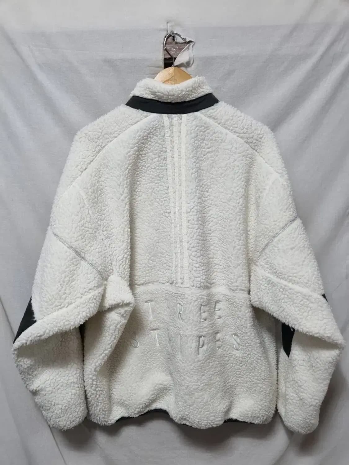 화이트 뽀글이 플리스 집업 자켓 2XL 상품이미지2