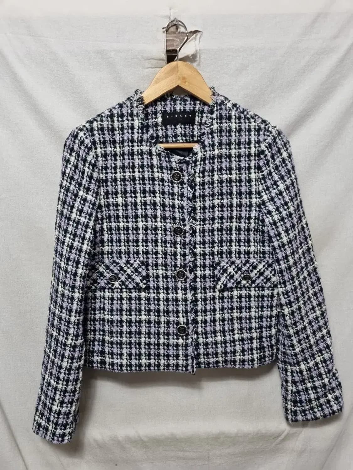 시슬리 트위드 체크 자켓 90 상품이미지1