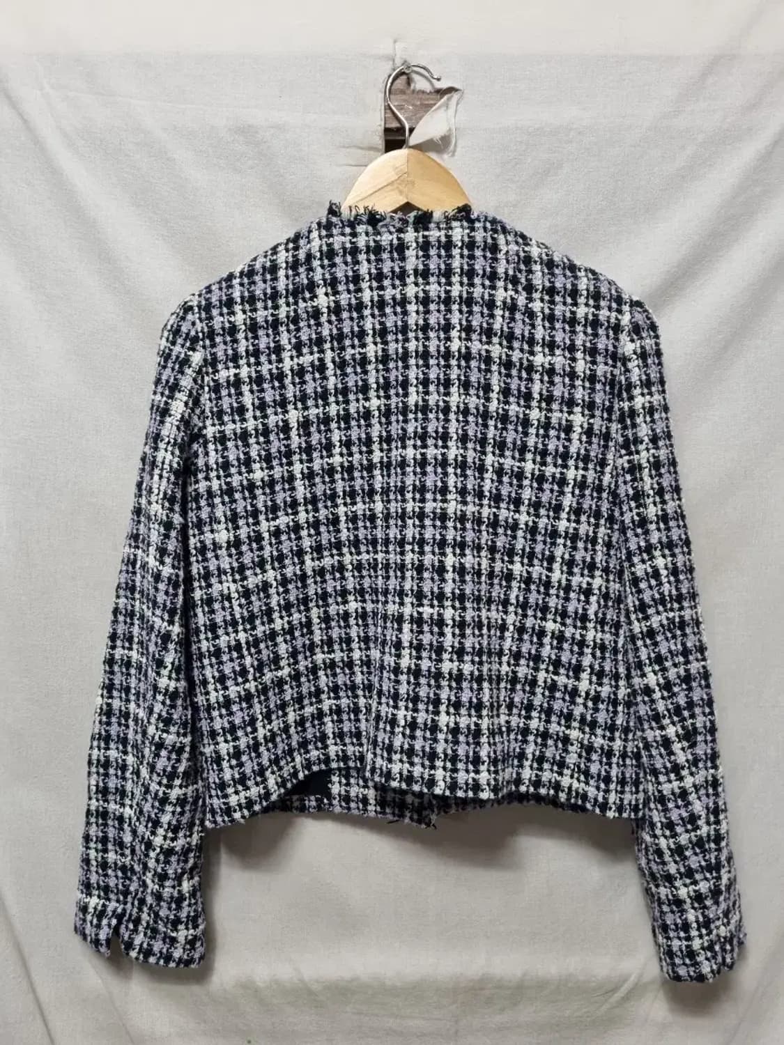 시슬리 트위드 체크 자켓 90 상품이미지3