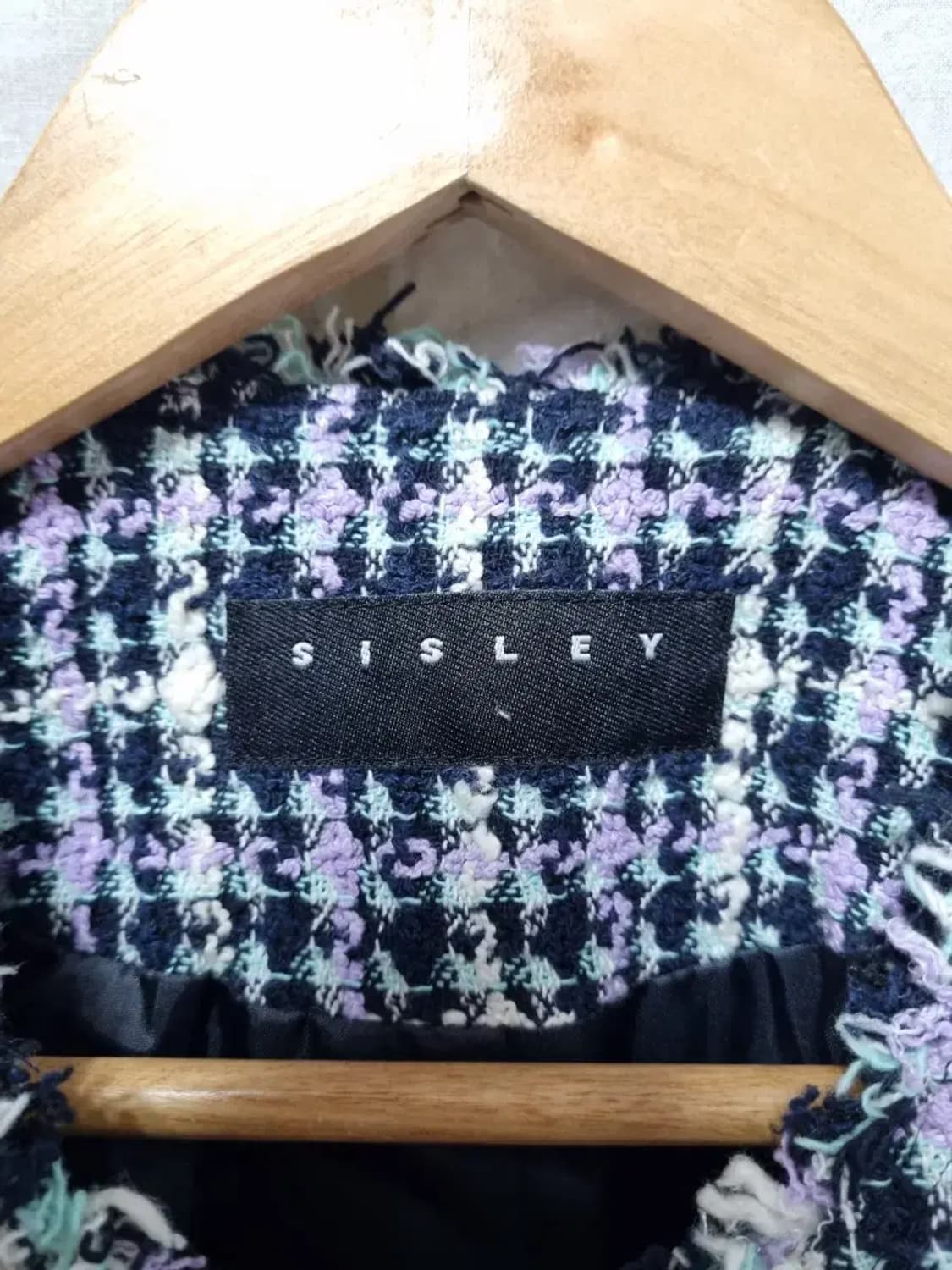 시슬리 트위드 체크 자켓 90 상품이미지4