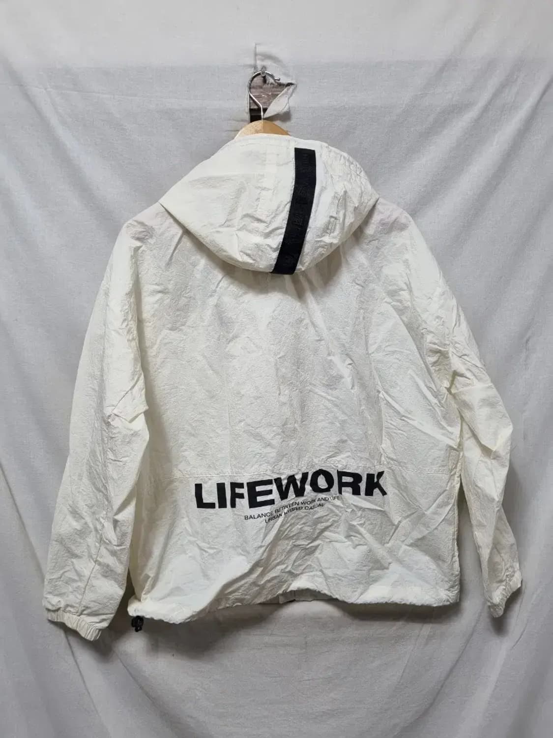 라이프워크 화이트 후드 바람막이 자켓 M 상품이미지2