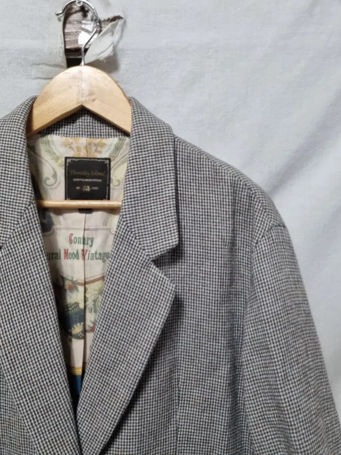 써스데이아일랜드 체크 자켓 S 상품이미지3