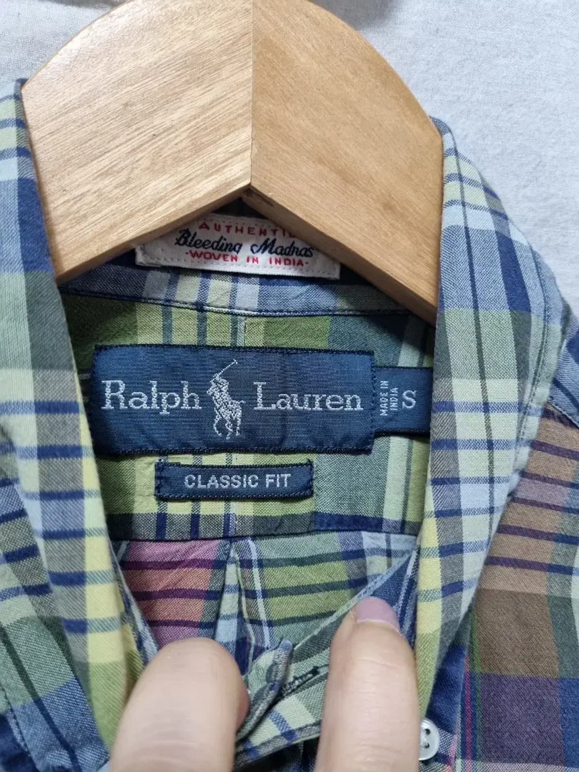 폴로 랄프로렌 체크 클래식핏 셔츠 남방 S 상품이미지4