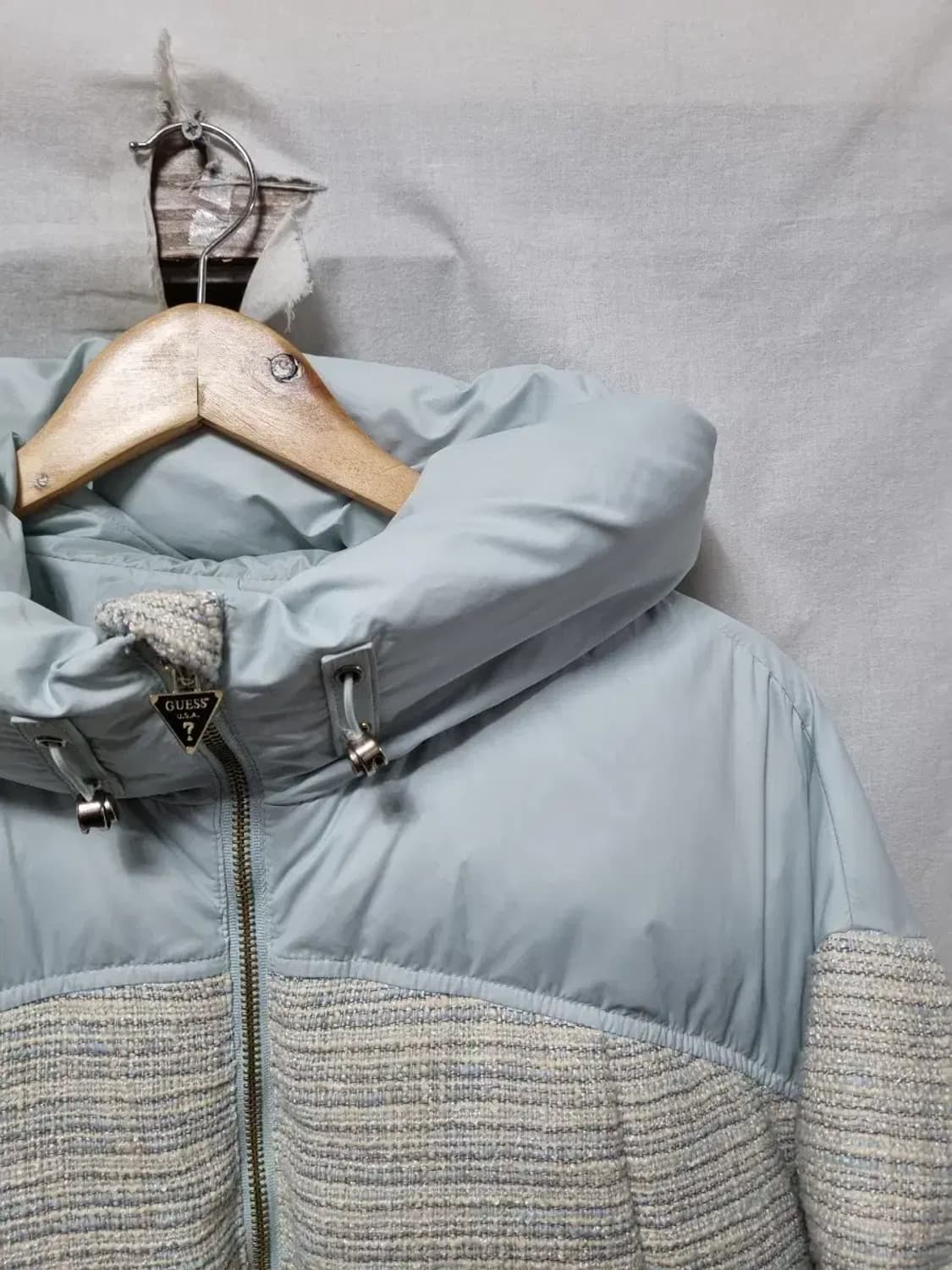 게스 트위드 배색 다운 패딩 점퍼 S 상품이미지3