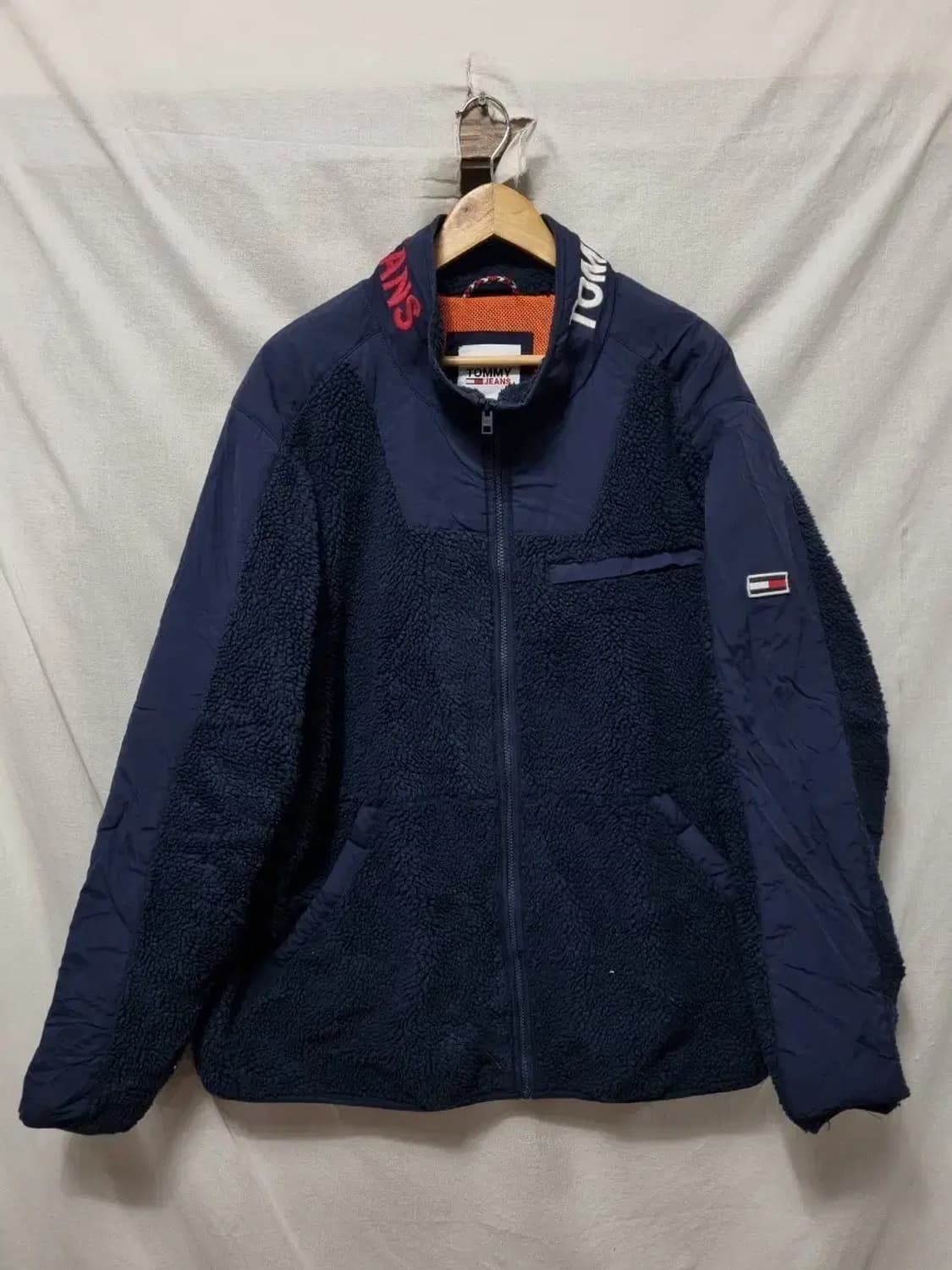 타미힐피거 네이비 뽀글이 플리스 자켓 3XL 상품이미지1