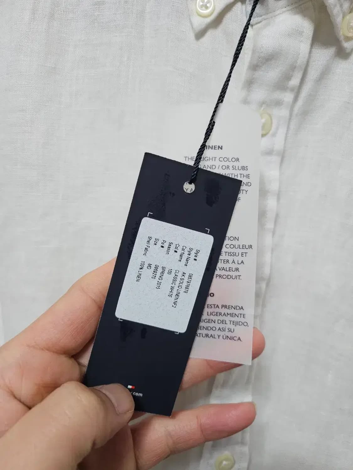 새상품) 타미힐피거 화이트 린넨 셔츠 M 상품이미지5