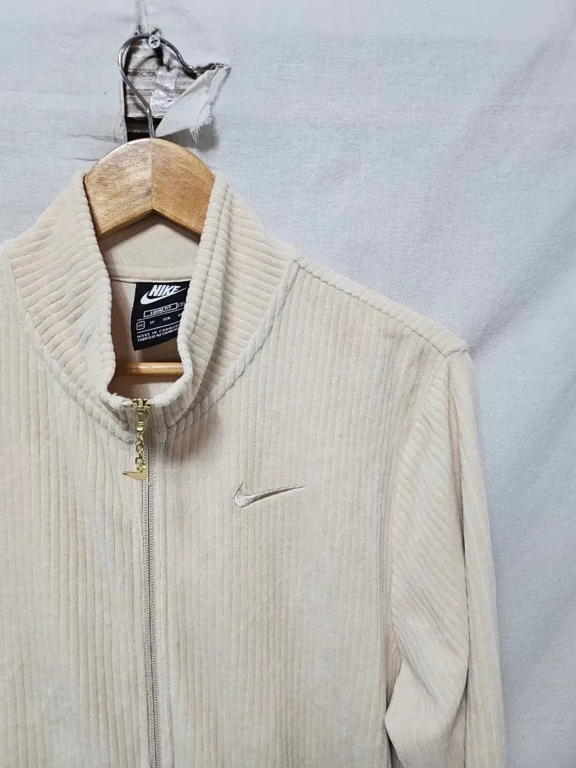 나이키 코듀로이 아이보리 집업 자켓 XS 상품이미지3