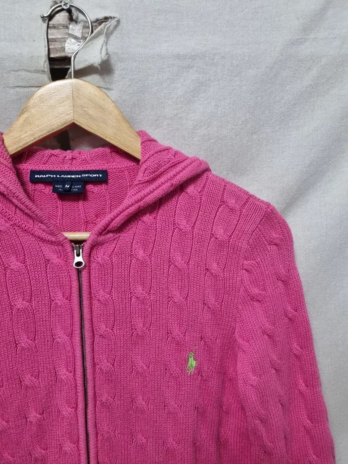 폴로 랄프로렌 케이블 니트 후드 집업 M 상품이미지3
