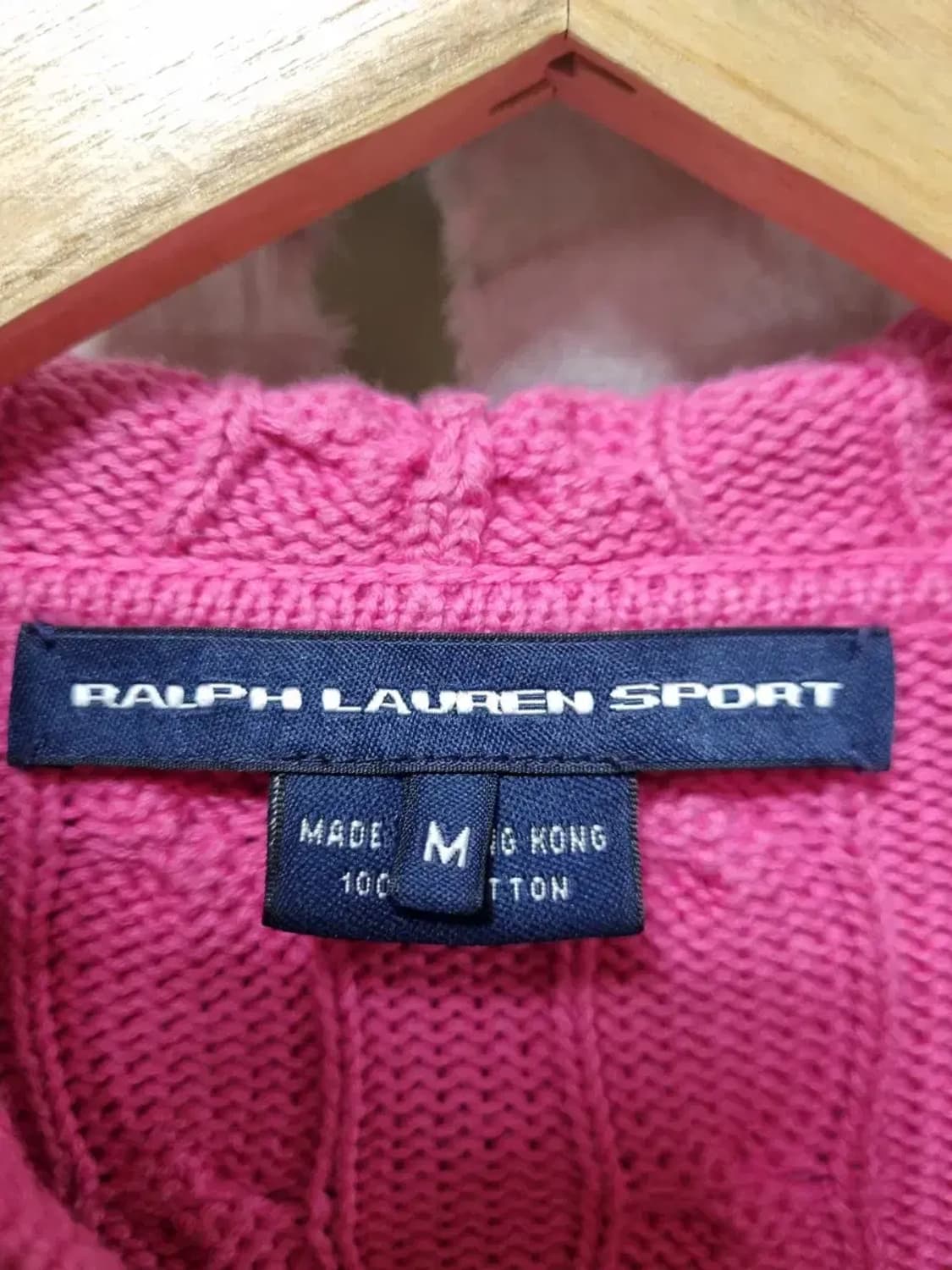 폴로 랄프로렌 케이블 니트 후드 집업 M 상품이미지4