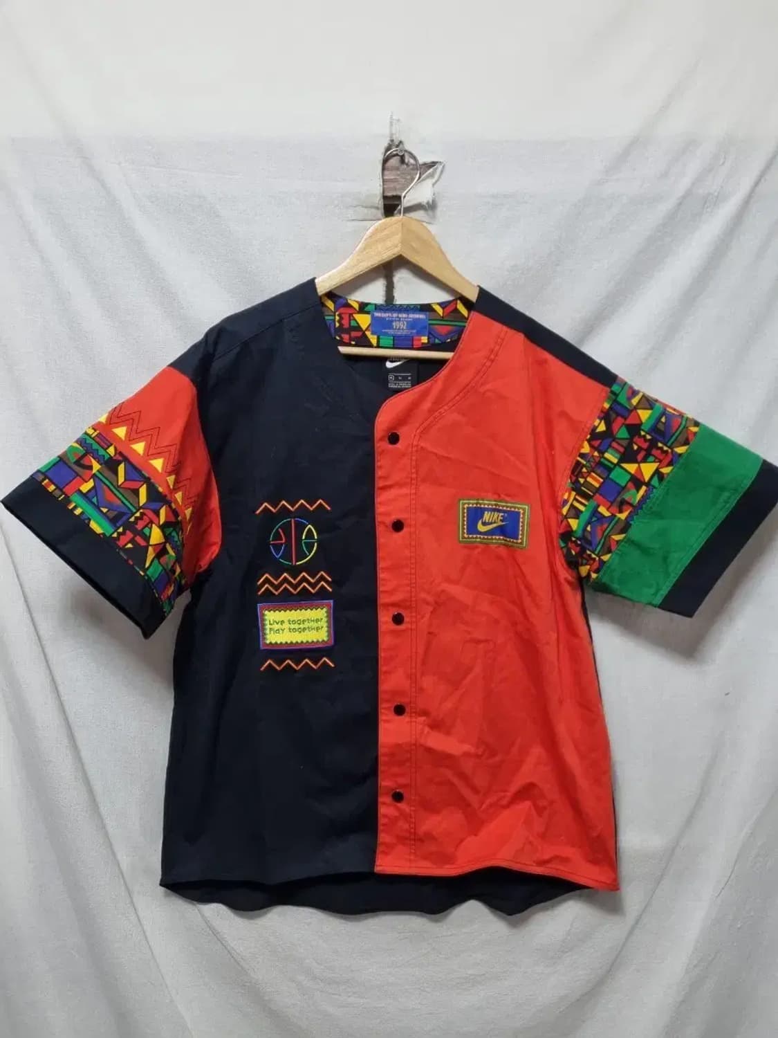 나이키 1992 반팔 셔츠 컬러블록 XL 상품이미지1