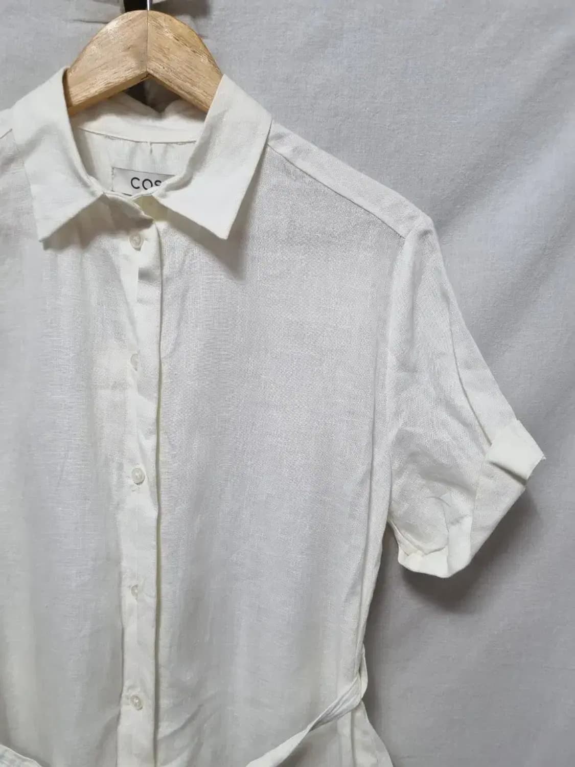COS 코스 화이트 린넨 셔츠 원피스 34 상품이미지3
