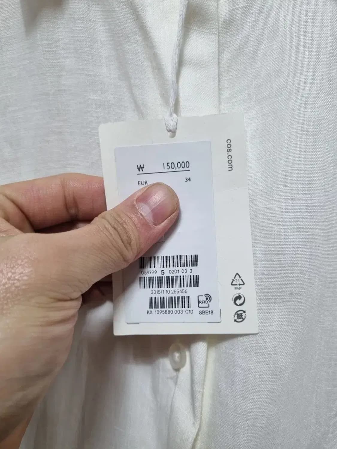 COS 코스 화이트 린넨 셔츠 원피스 34 상품이미지5