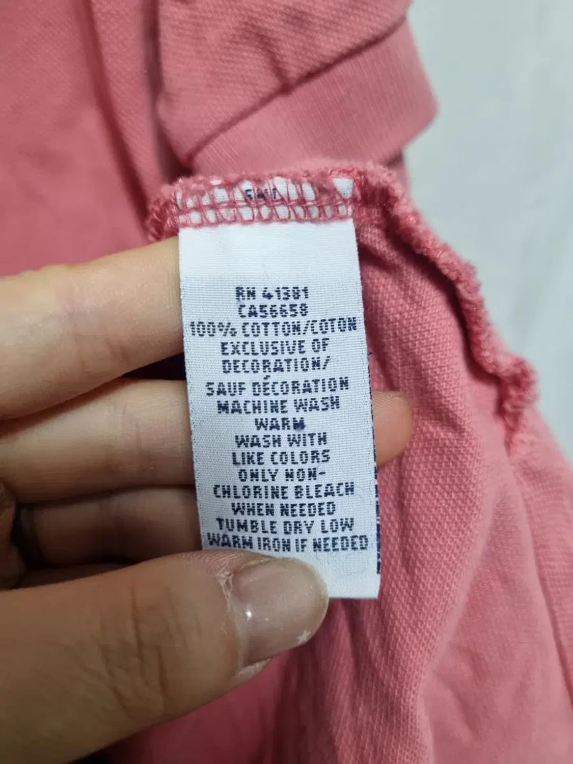 폴로 랄프로렌 핑크 반팔 카라티 XL 상품이미지5