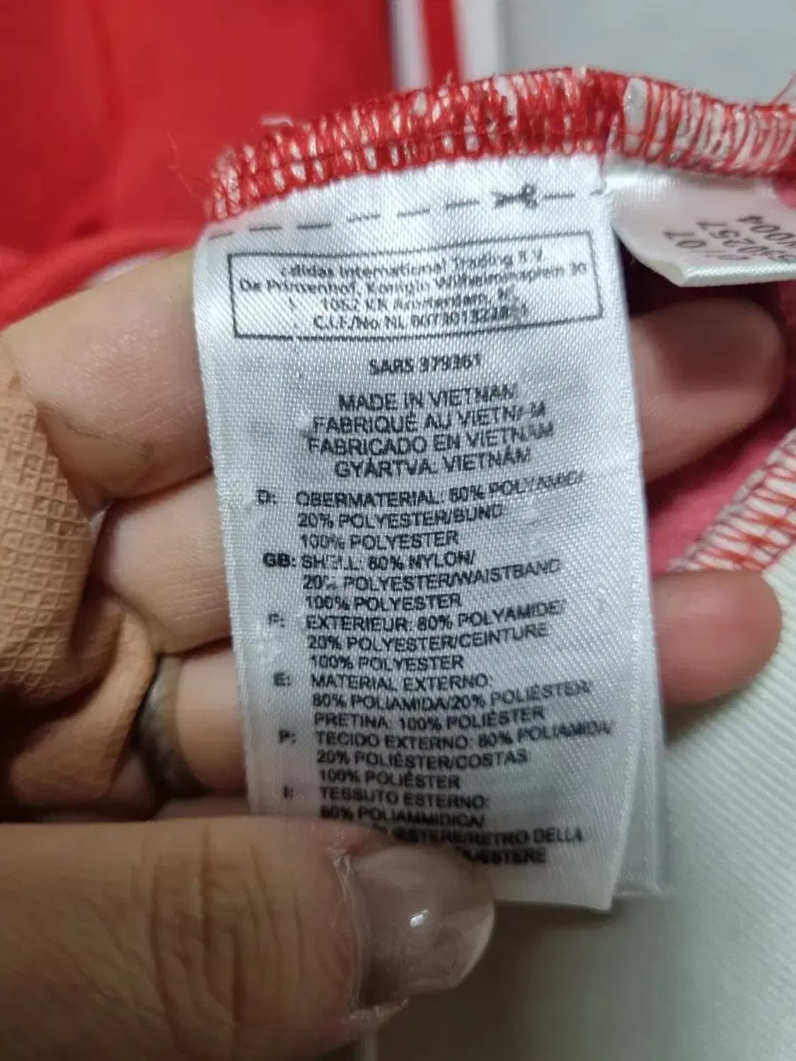 아디다스 빨간색 트랙탑 져지 XS 상품이미지5