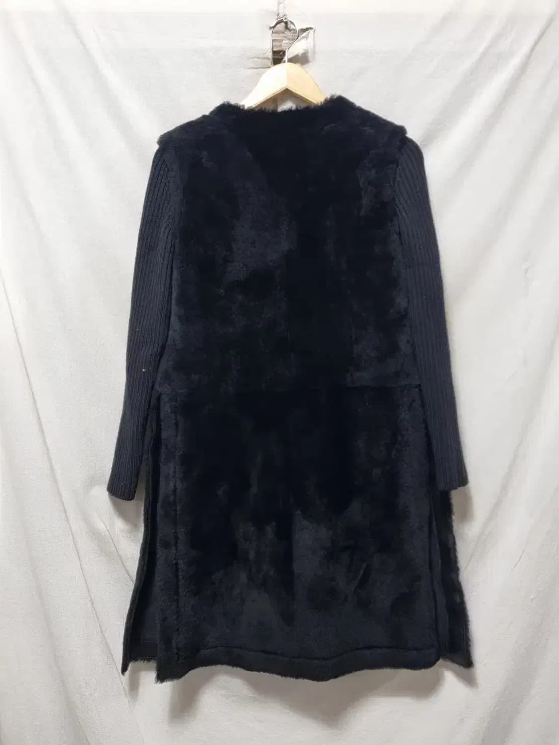 theory 띠어리 블랙 퍼 레더 코트 S 상품이미지2