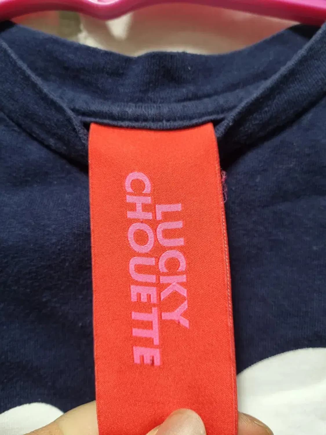 럭키슈에뜨 네이비 반팔 면 티셔츠 36 상품이미지3