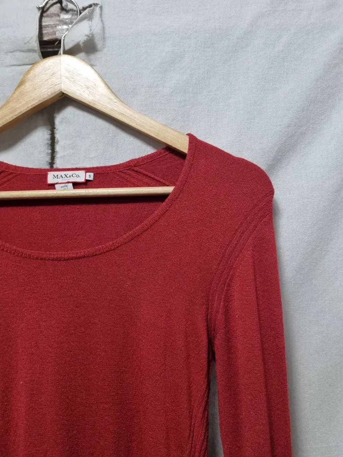 MAX&Co. 레드 니트 긴팔 S 상품이미지3