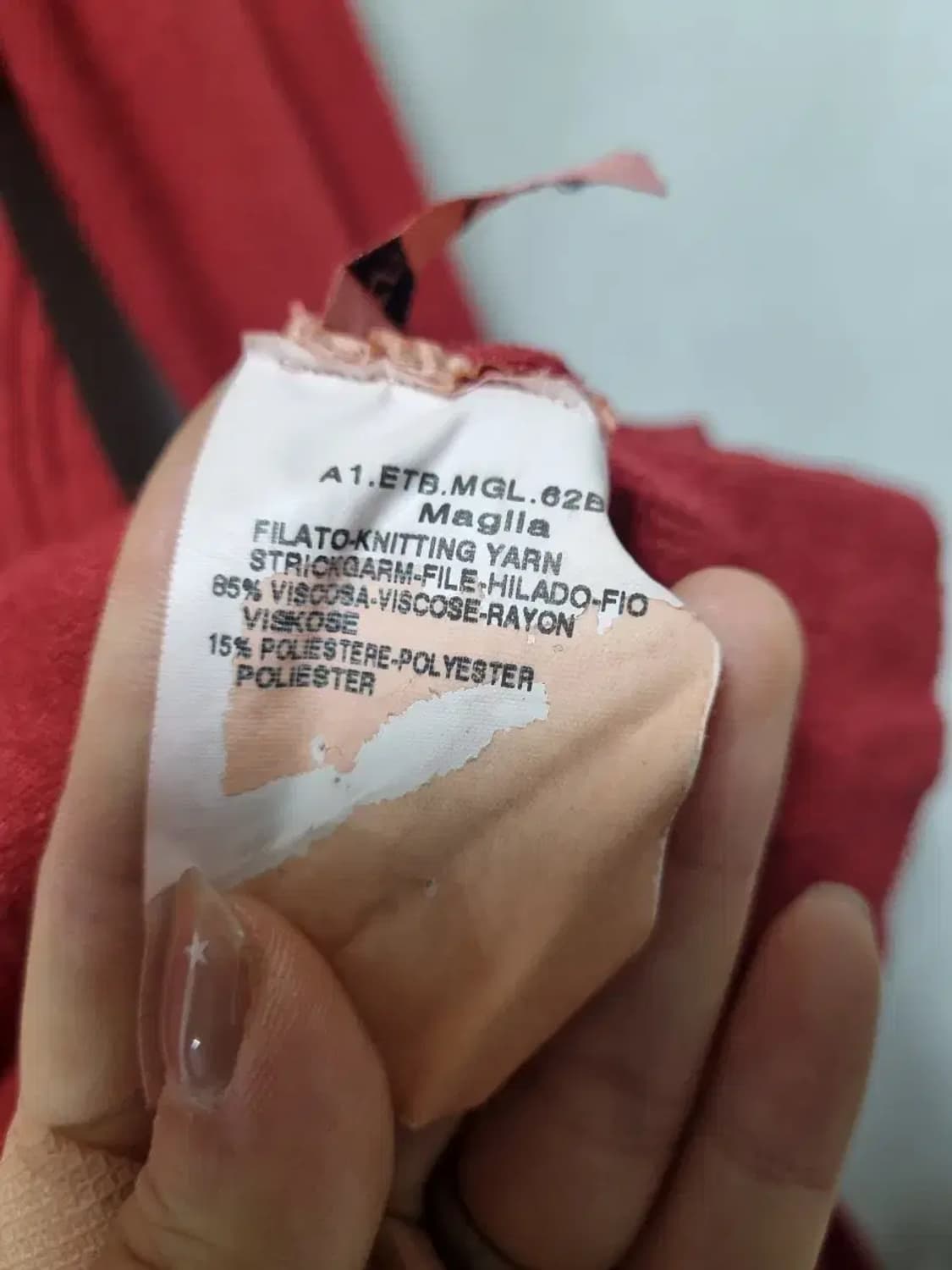 MAX&Co. 레드 니트 긴팔 S 상품이미지5