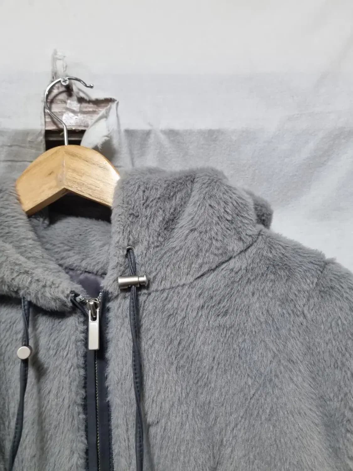 에고이스트 퍼 조끼 그레이 후드 베스트 집업 55 상품이미지2