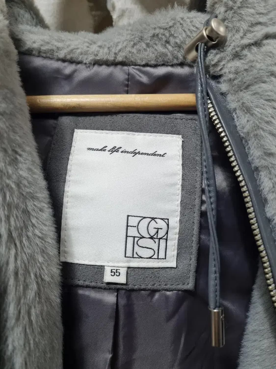 에고이스트 퍼 조끼 그레이 후드 베스트 집업 55 상품이미지3