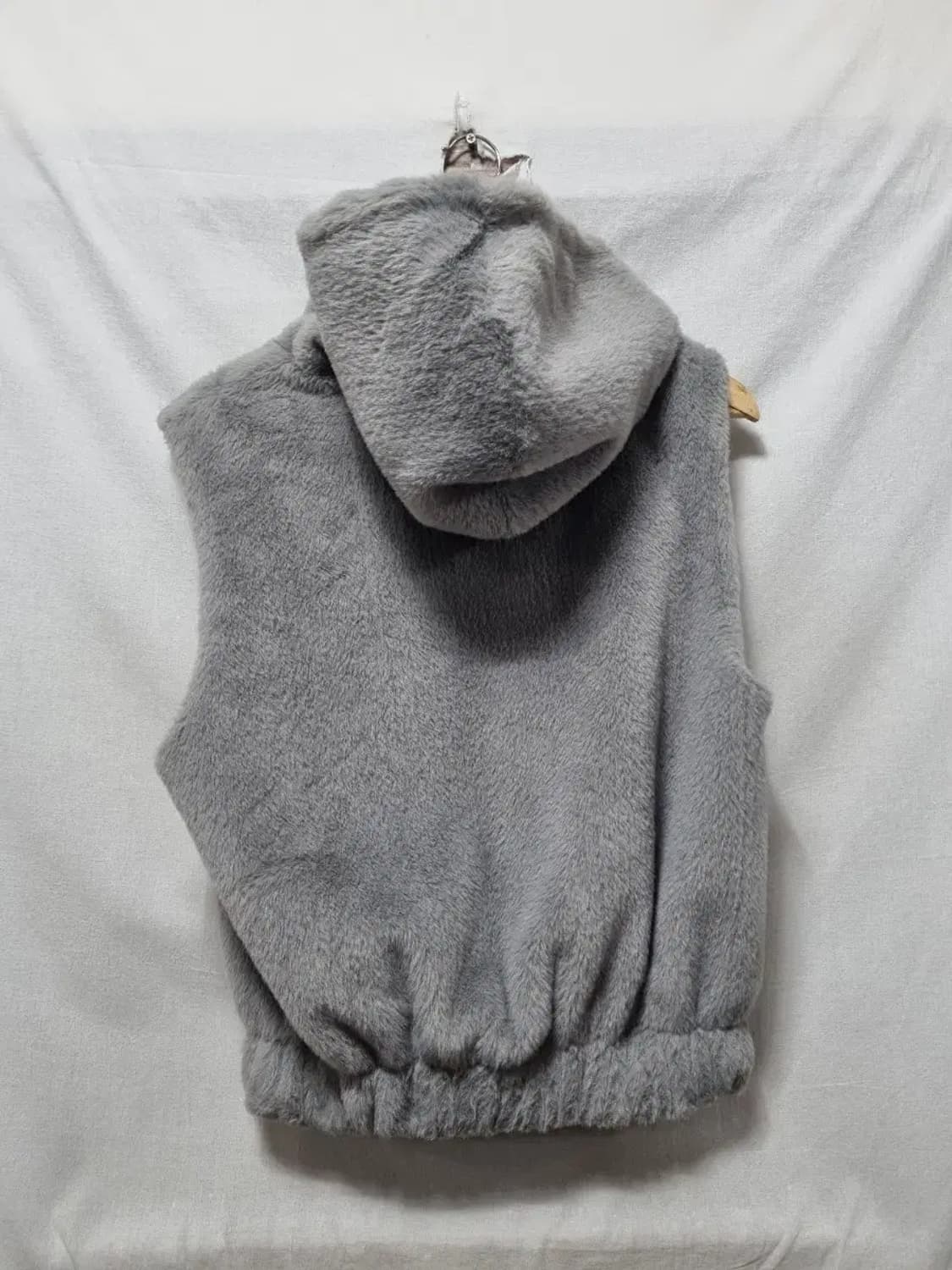 에고이스트 퍼 조끼 그레이 후드 베스트 집업 55 상품이미지4