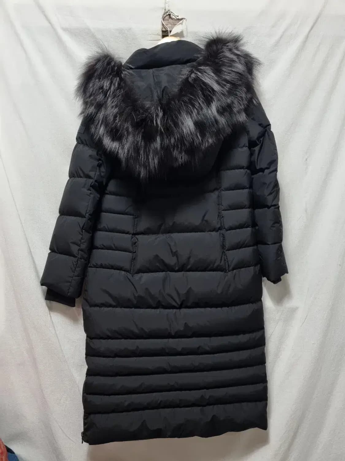 에고이스트 블랙 롱 폭스퍼 후드 롱 패딩 S 상품이미지2