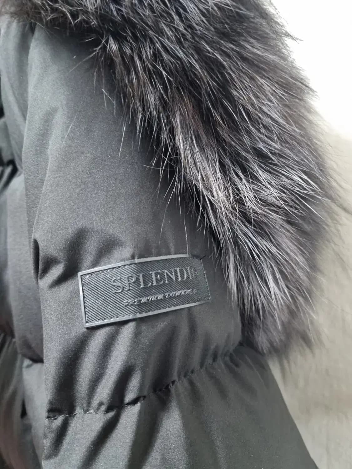 에고이스트 블랙 롱 폭스퍼 후드 롱 패딩 S 상품이미지4