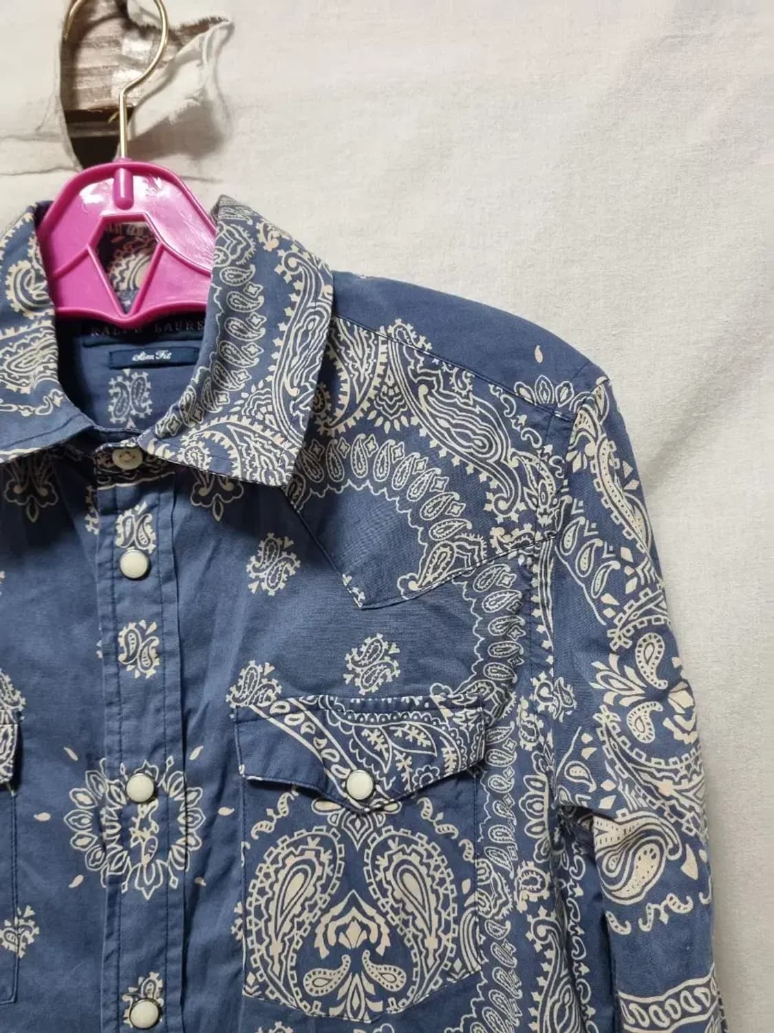 랄프 로렌 페이즐리 패턴 남방 셔츠 슬림핏  XS 상품이미지2