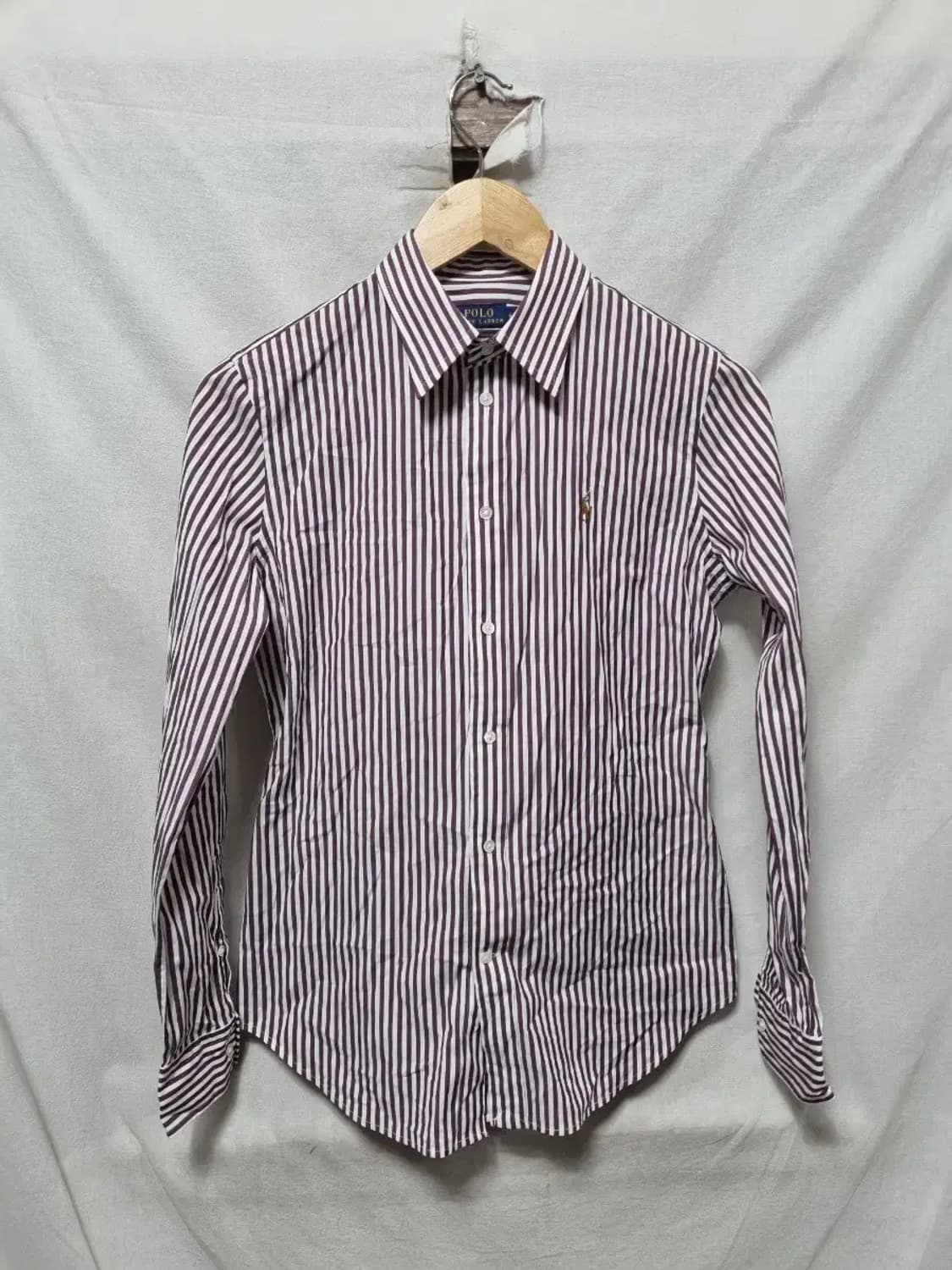 폴로 랄프로렌 슬림핏 스트라이프 셔츠 여성 90~95 상품이미지1