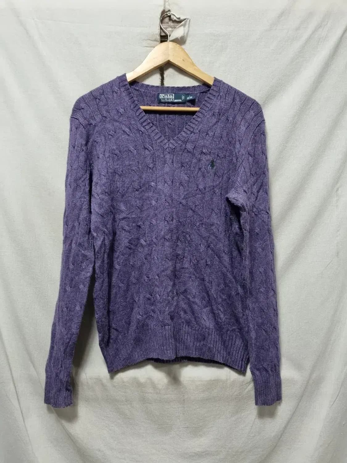 폴로 랄프로렌 케이블 니트 퍼플 L 상품이미지1