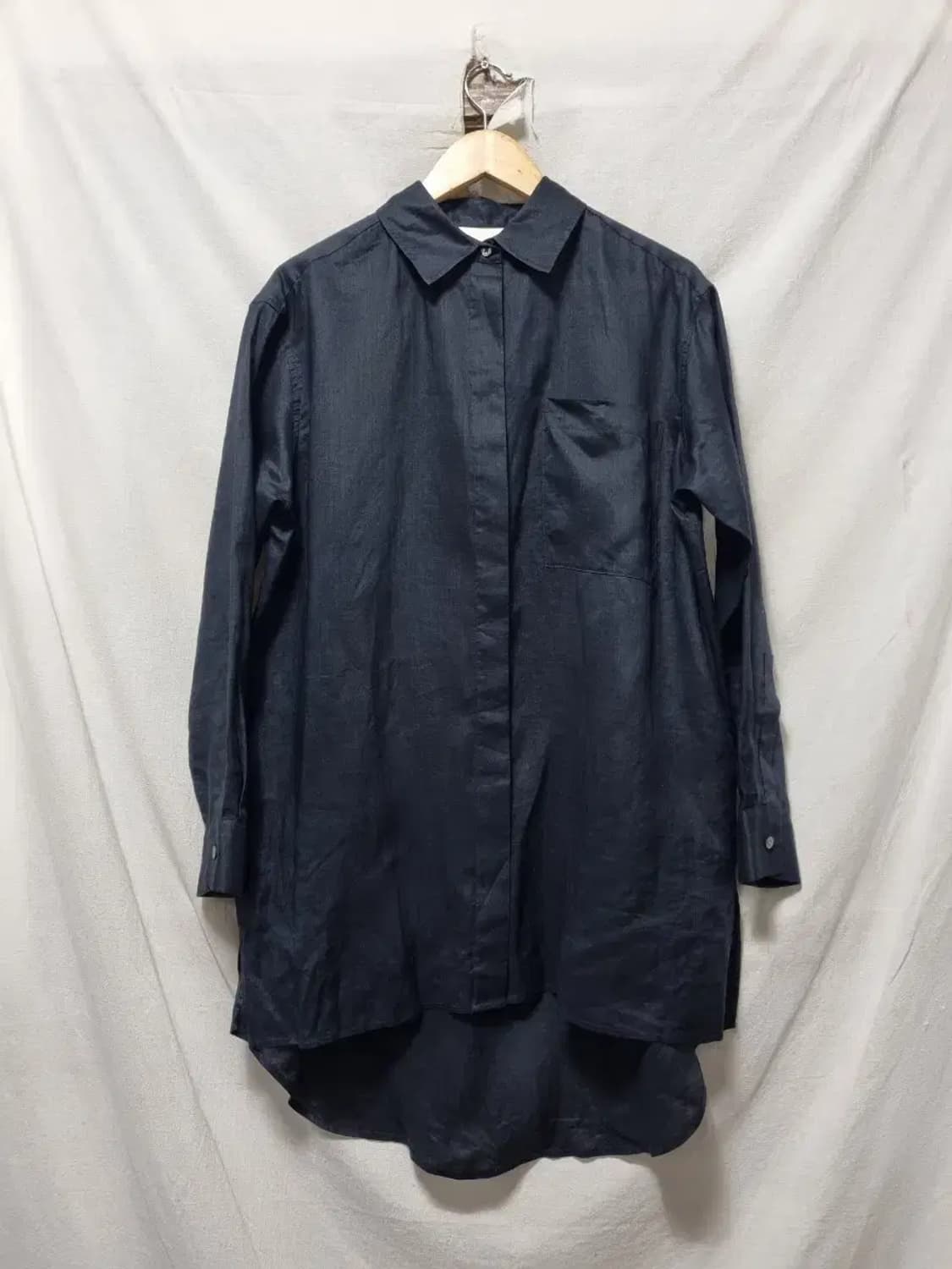 DKNY pure 린넨 언발란스 컷 셔츠 S 상품이미지1