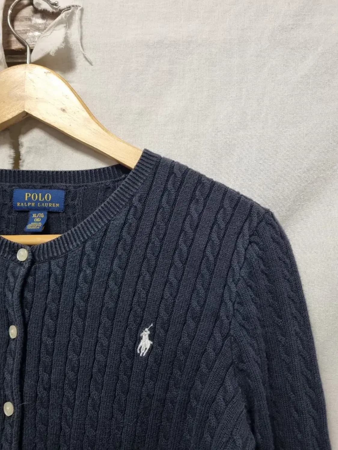 폴로 랄프로렌 네이비 가디건 XL(16) 상품이미지3